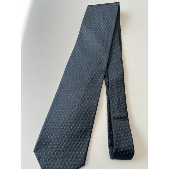 Hickey Freeman Made in USA Silk Men's Neck Tie Steel Blue Silver SG - Picture 7 of 9